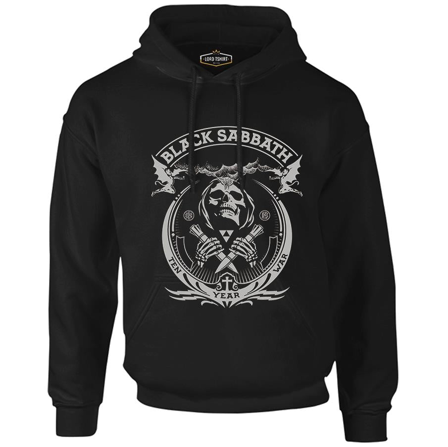 Black Sabbath - Ten Year War Siyah Erkek Fermuarsız Kapşonlu