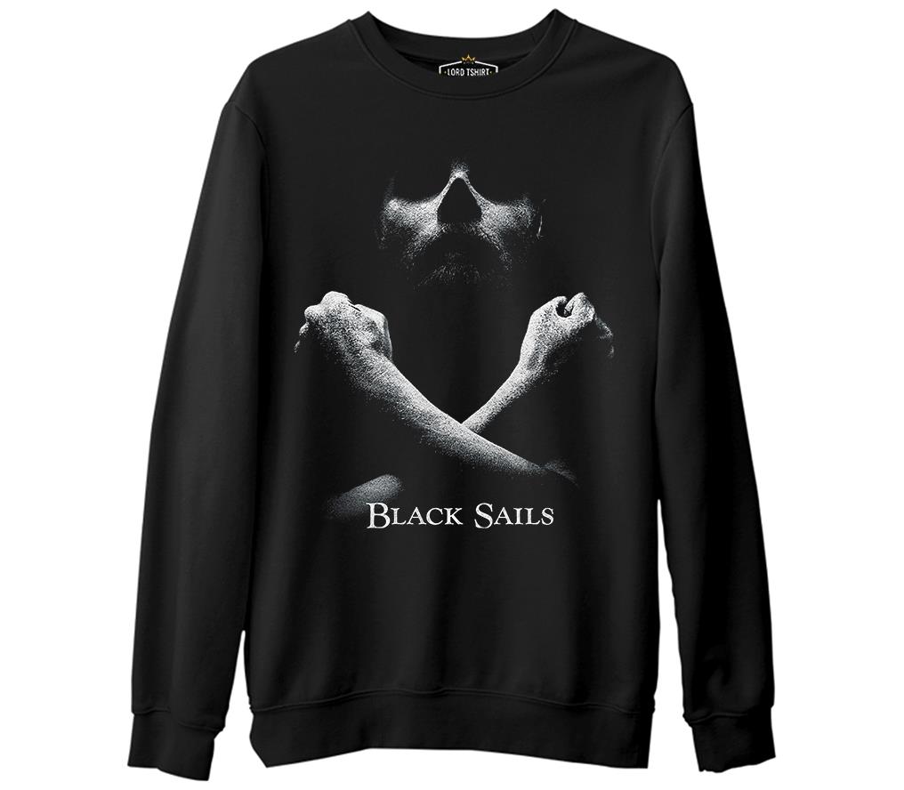 Black Sails  Siyah Erkek Kalın Sweatshirt