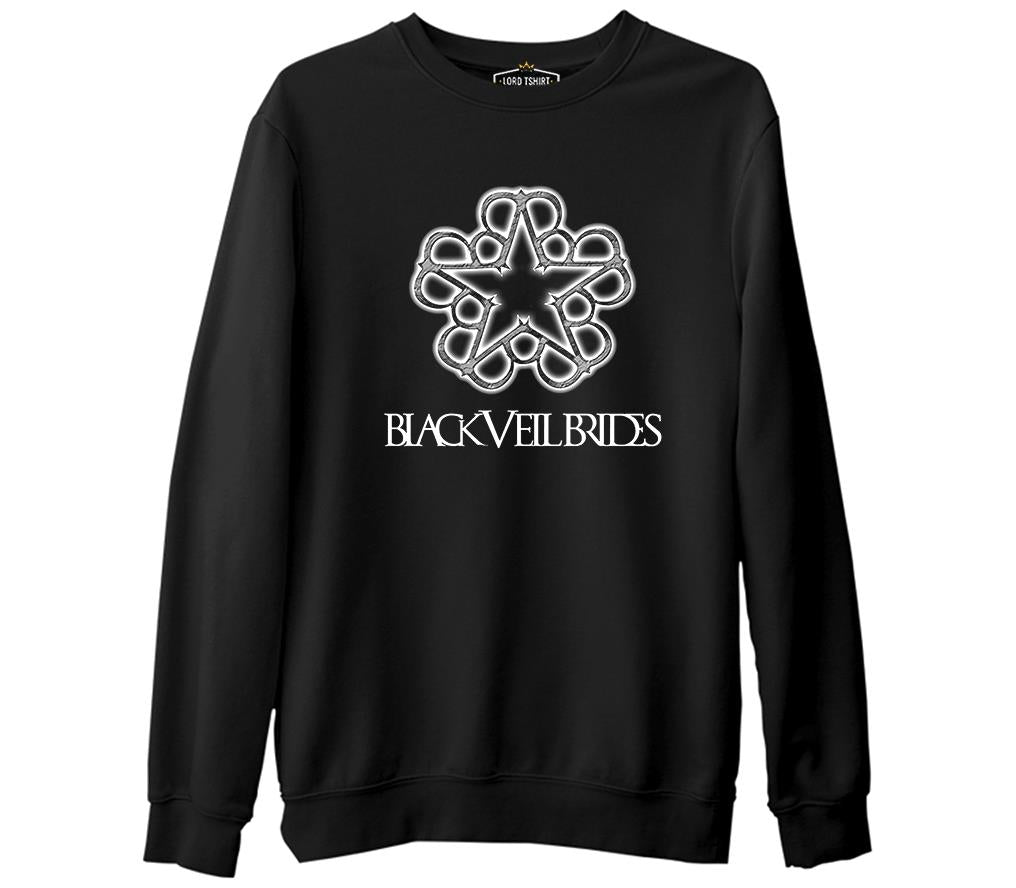 Black Veil Brides - Logo  Siyah Erkek Kalın Sweatshirt