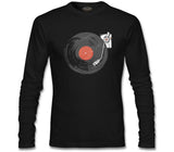 Black Vinyl on Black Siyah Erkek Sweatshirt