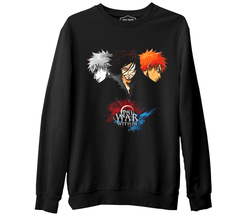 Bleach - This War Within  Siyah Erkek Kalın Sweatshirt