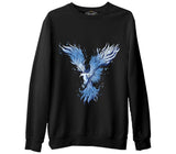 Blue Phoenix Bird Siyah Erkek Kalın Sweatshirt