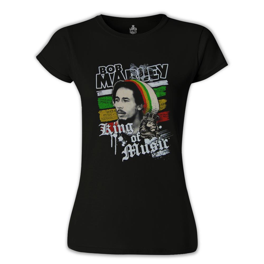 Bob Marley - King of Music Black Women's Tshirt