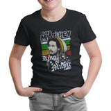 Bob Marley - King of Music Black Kids Tshirt