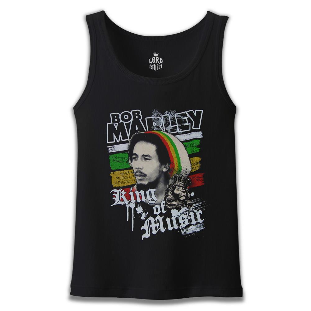 Bob Marley - King of Music Siyah Erkek Atlet
