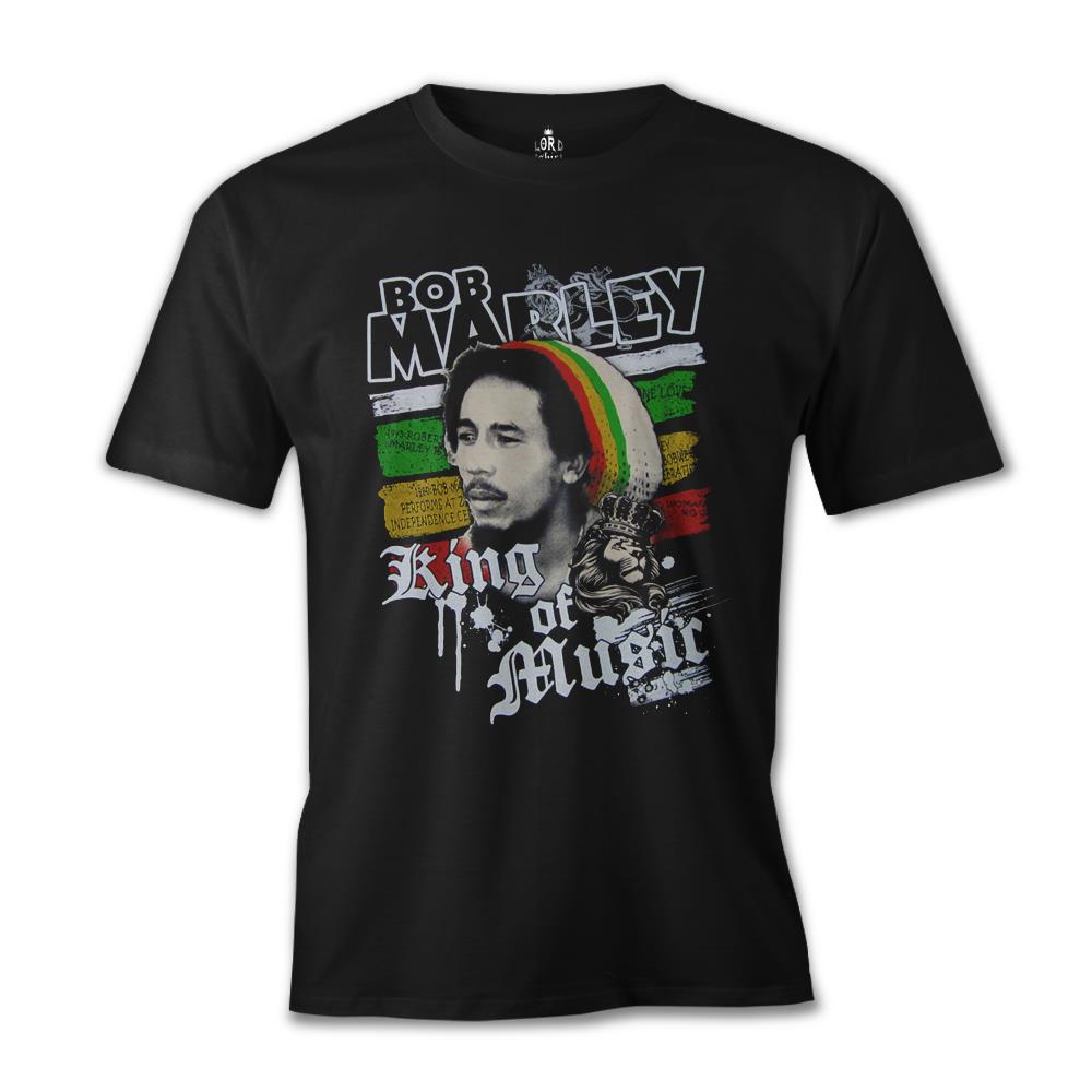 Bob Marley - King of Music Black Men's Tshirt