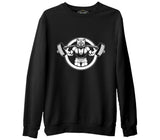 Bodybuilding Bear Lifting Weight Siyah Erkek Kalın Sweatshirt