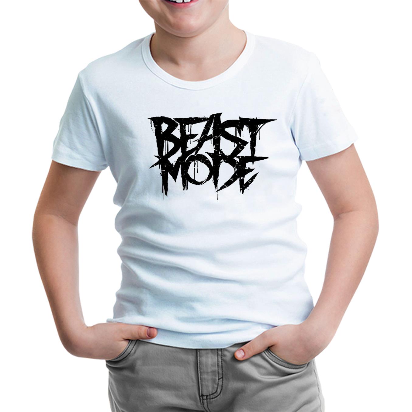Bodybuilding - Beast Mode Beyaz Çocuk Tshirt