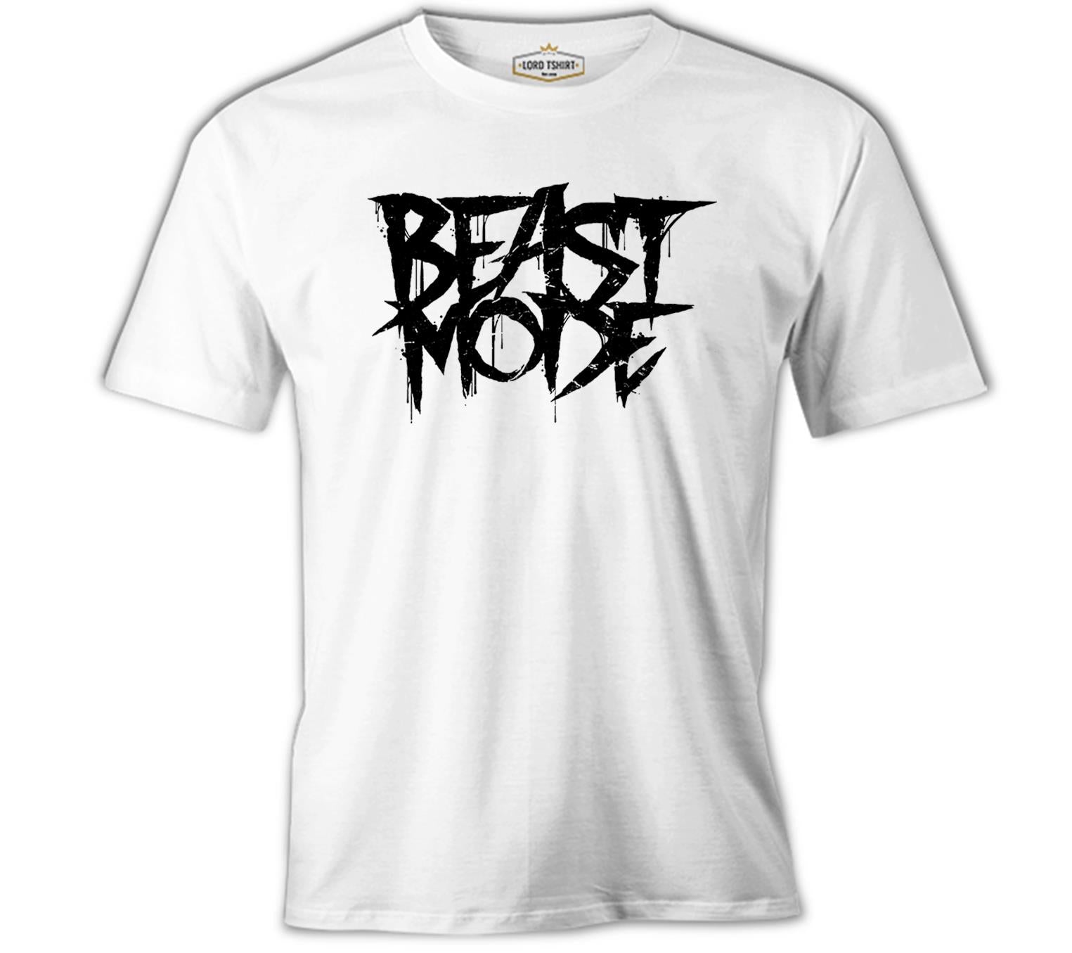 Bodybuilding - Beast Mode Beyaz Erkek Tshirt