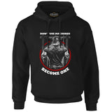 Bodybuilding Become One Siyah Erkek Fermuarsız Kapşonlu