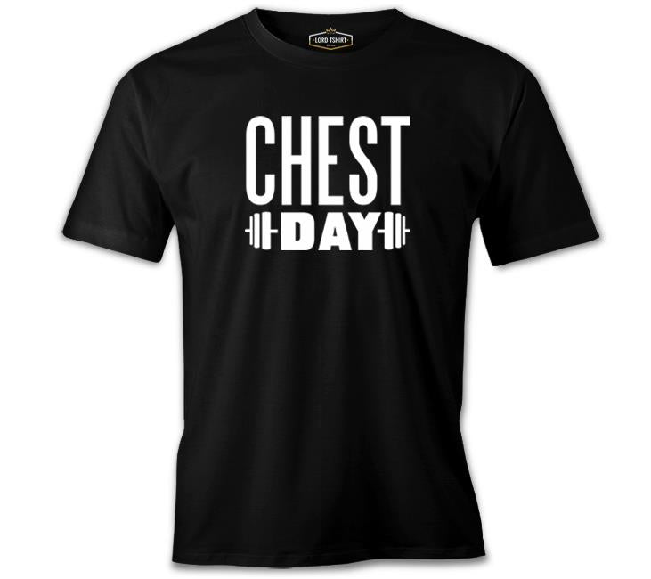 Bodybuilding Chest Day Siyah Erkek Tshirt