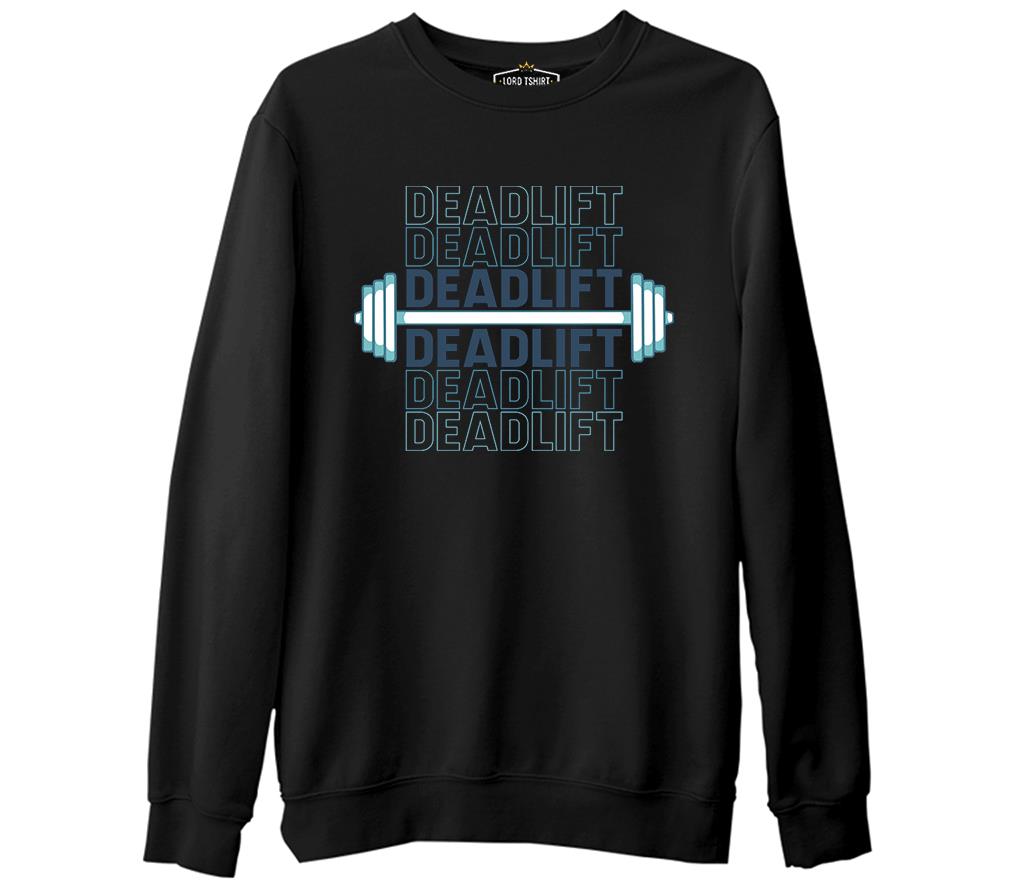 Bodybuilding Deadlift Siyah Erkek Kalın Sweatshirt