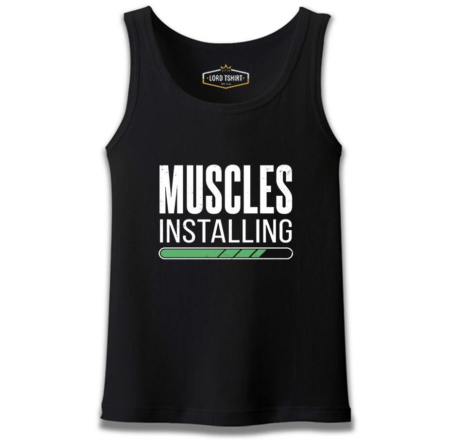 Bodybuilding Muscles Installing Black Male Athlete