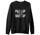 Bodybuilding Pull Up Siyah Erkek Kalın Sweatshirt