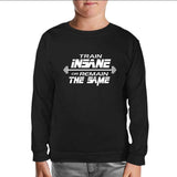 Bodybuilding - Train Insane Black Kids Sweatshirt