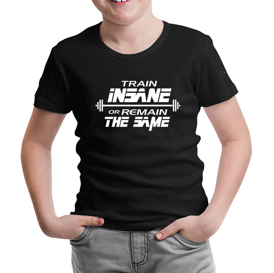 Bodybuilding - Train Insane Siyah Çocuk Tshirt