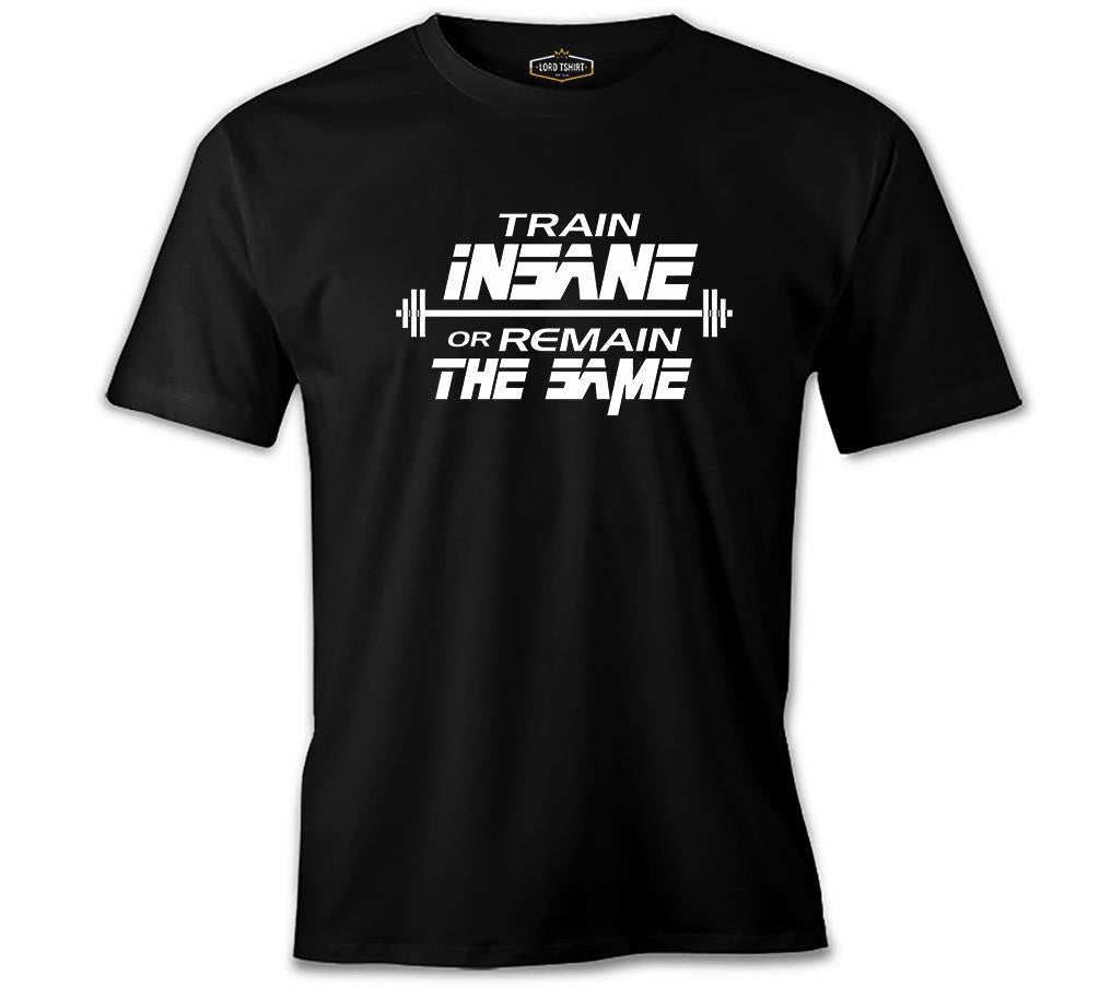 Bodybuilding - Train Insane Siyah Erkek Tshirt