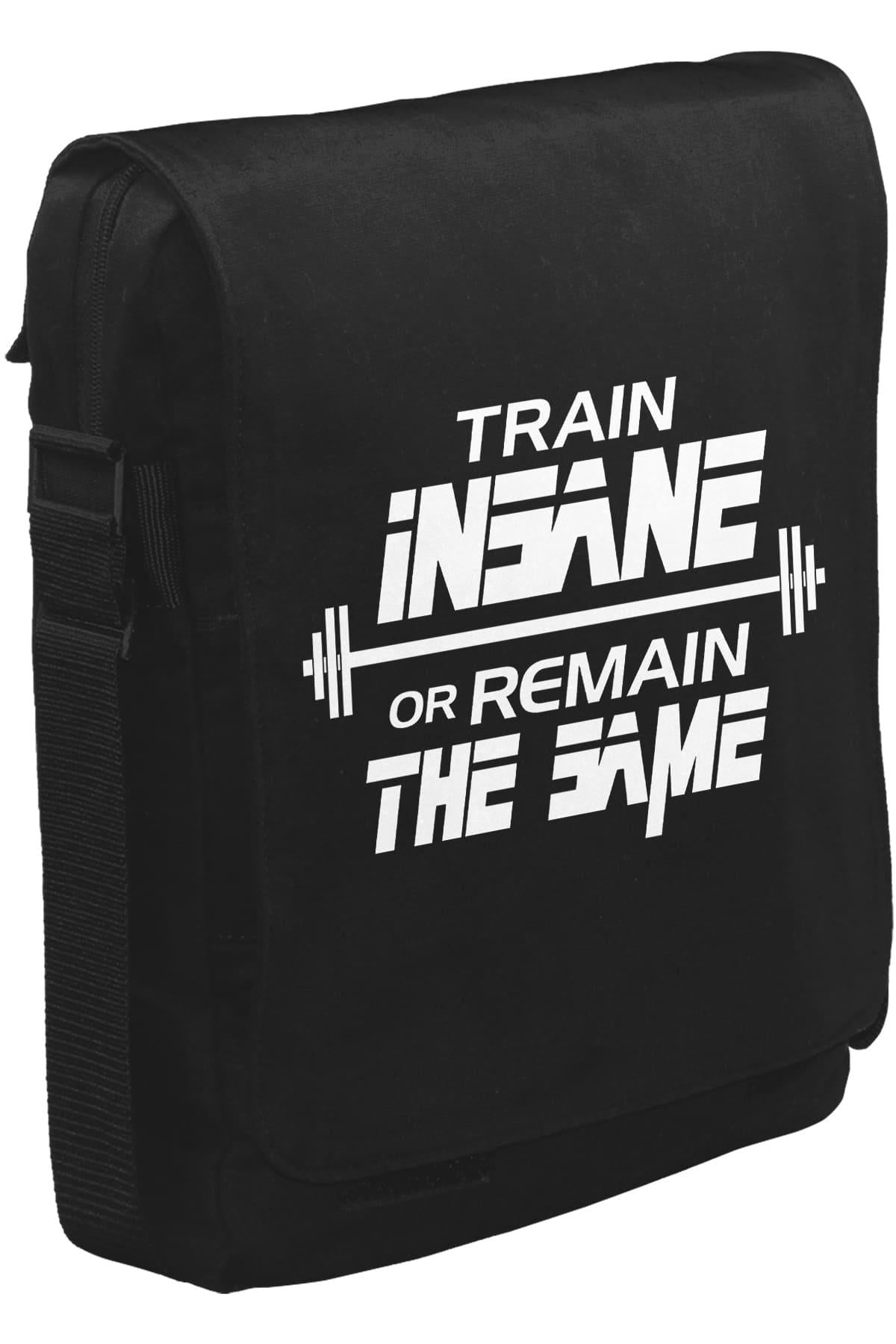 Bodybuilding - Train Insane Unisex Siyah Postacı Çanta