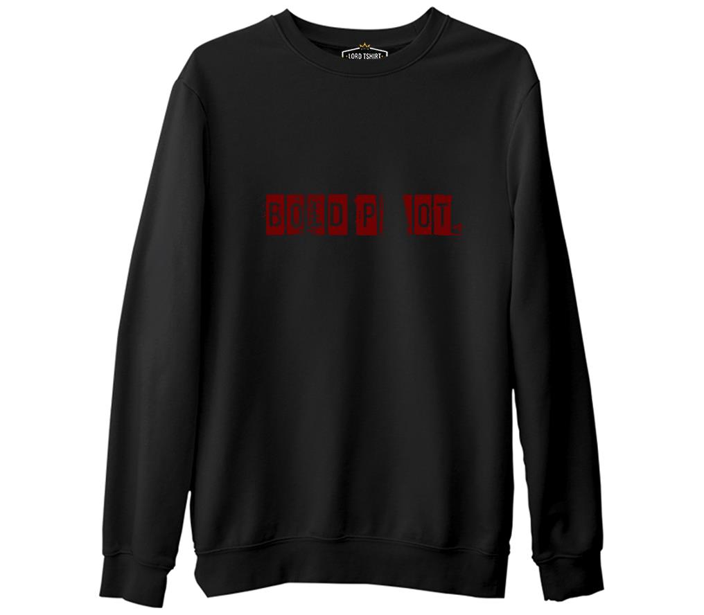 Bold Pilot Siyah Erkek Kalın Sweatshirt