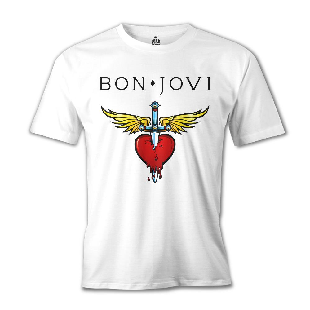 Bon Jovi White Men's Tshirt