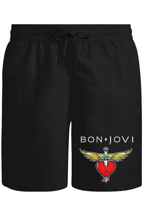 Bon Jovi Unisex Siyah Şort