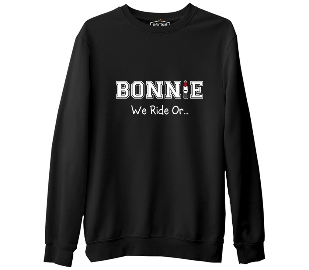Bonnie and Clyde - Bonnie Siyah Erkek Kalın Sweatshirt