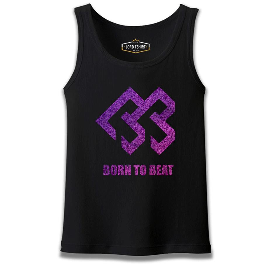 Born to Beat - Logo Grain Siyah Erkek Atlet