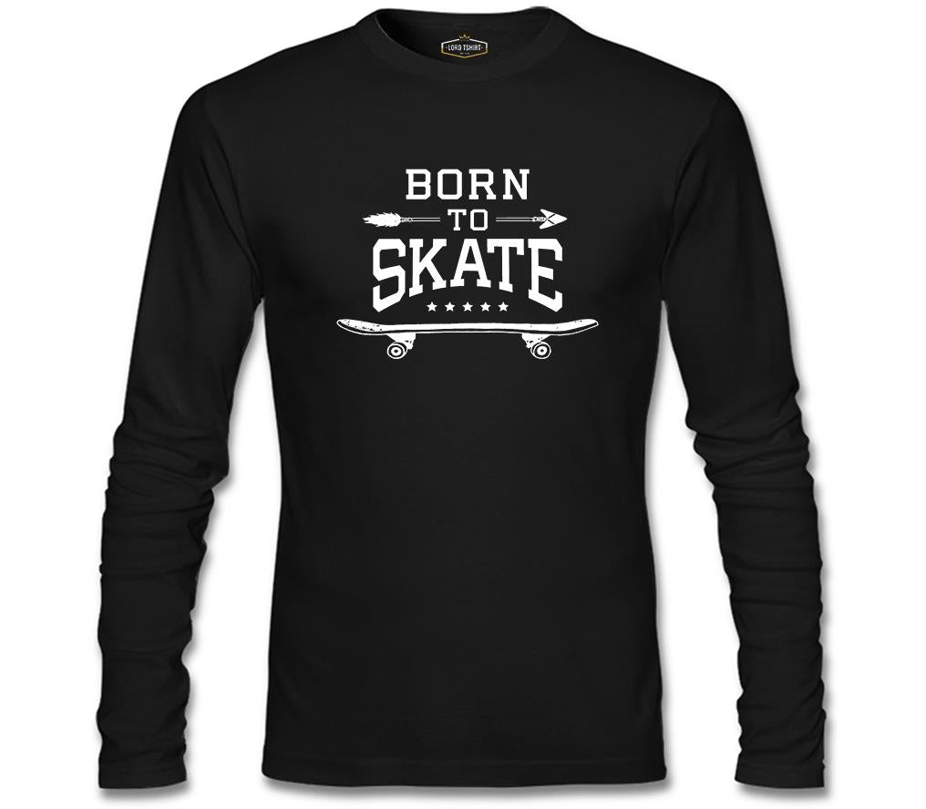 Born to Skate Siyah Erkek Sweatshirt