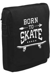 Born to SkateUnisex Siyah Postacı Çanta