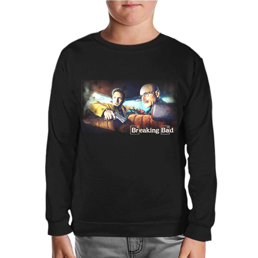 Breaking Bad - In the Car Black Kids Sweatshirt