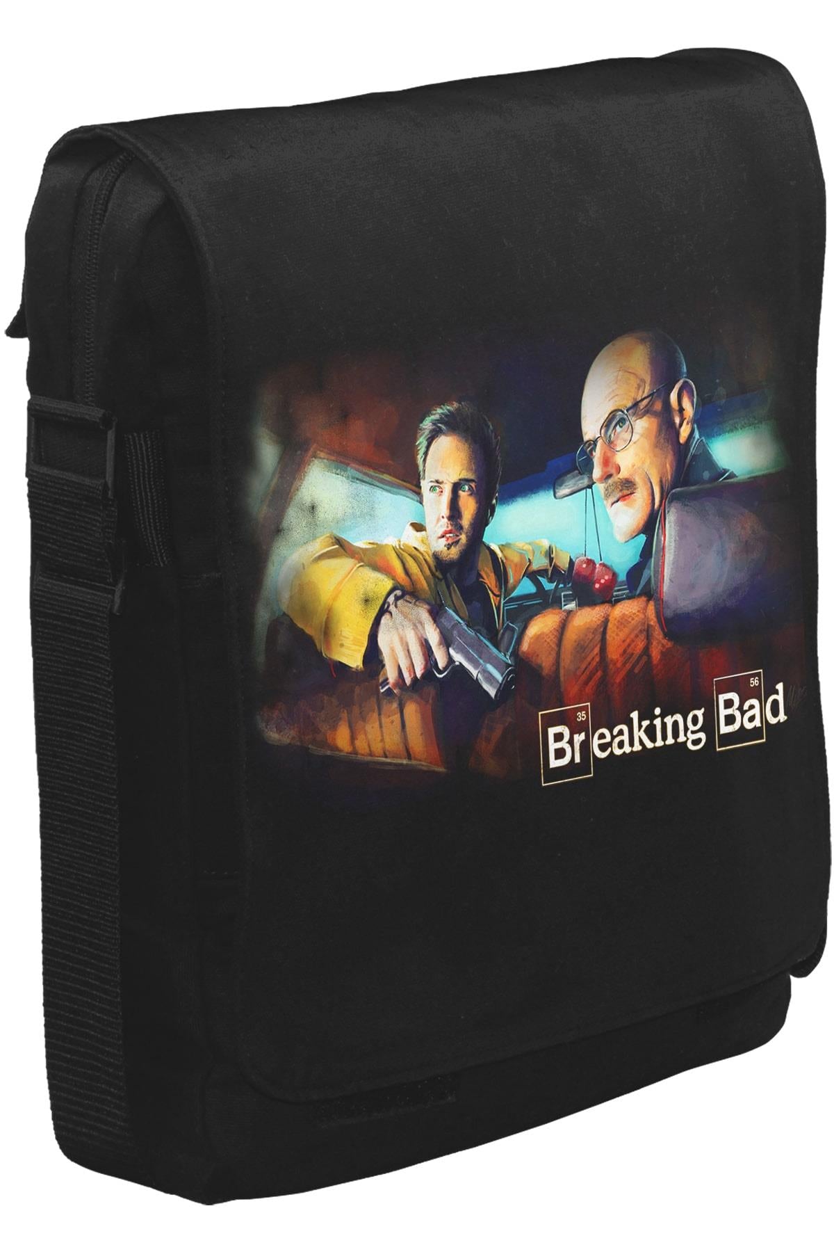 Breaking Bad - In the Car Unisex Siyah Postacı Çanta