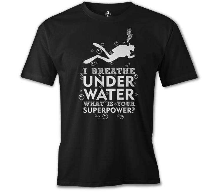 Breathe Underwater Siyah Erkek Tshirt