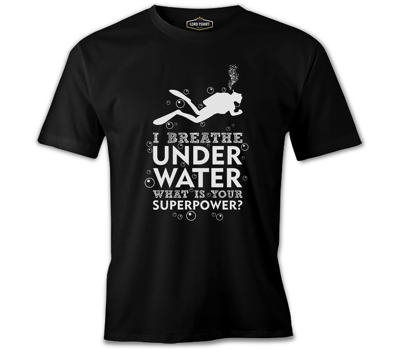 Breathe Underwater Siyah Erkek Tshirt