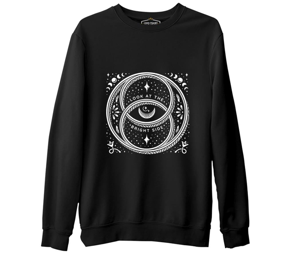 Bright Side Siyah Erkek Kalın Sweatshirt