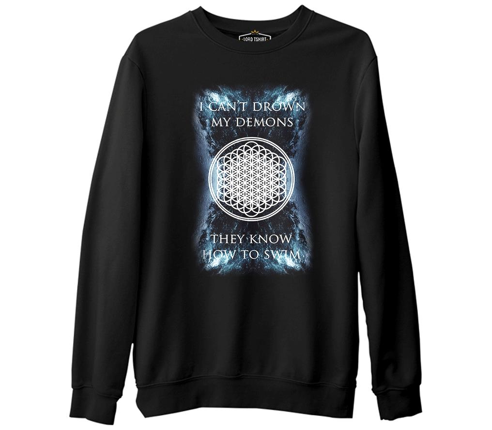 Bring me the Horizon - My Demons  Siyah Erkek Kalın Sweatshirt