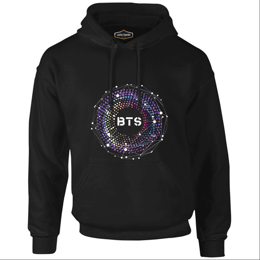 BTS -  4th Siyah Erkek Fermuarsız Kapşonlu