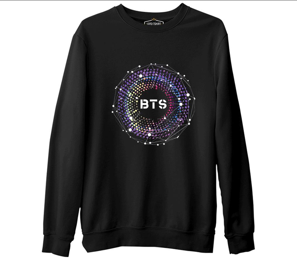 BTS -  4th  Siyah Erkek Kalın Sweatshirt