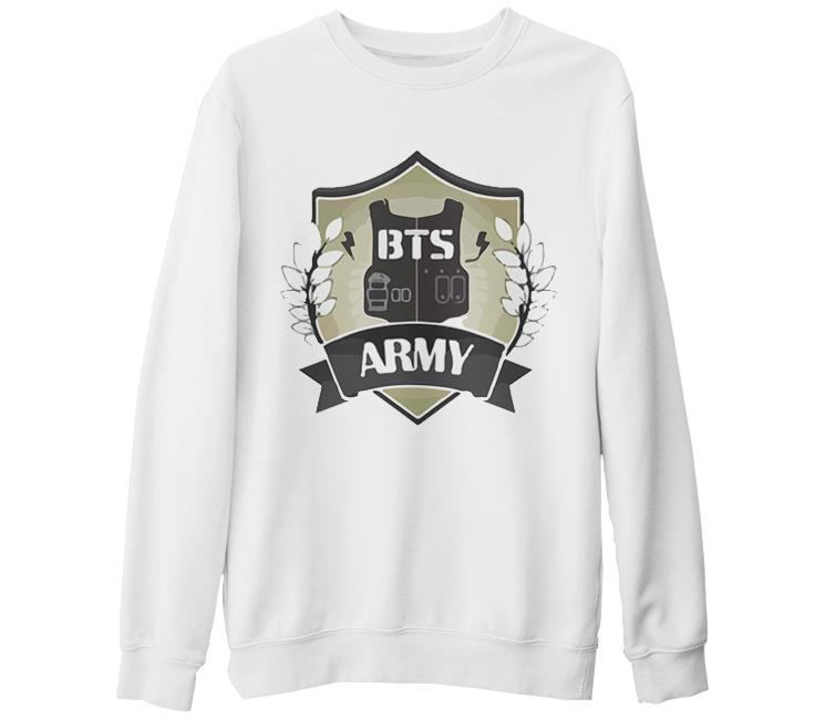 BTS - Army Arma Beyaz Kalın Sweatshirt