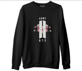 BTS - Army Logo Hit Siyah Erkek Kalın Sweatshirt
