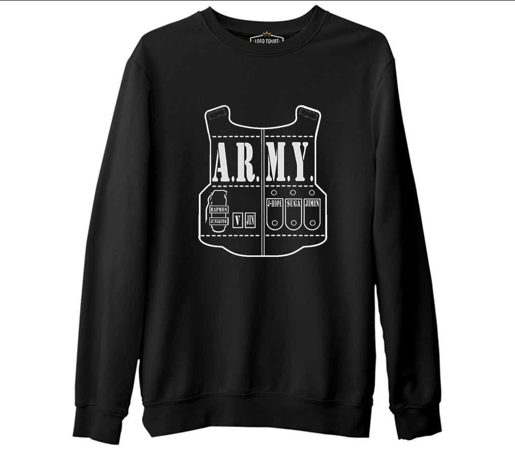 BTS - Army  Siyah Erkek Kalın Sweatshirt
