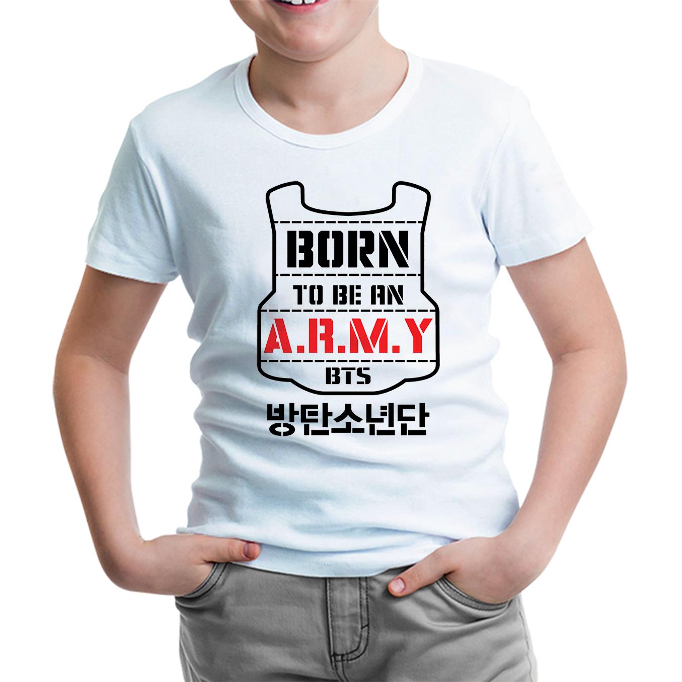 BTS - Born to be an Army Beyaz Çocuk Tshirt