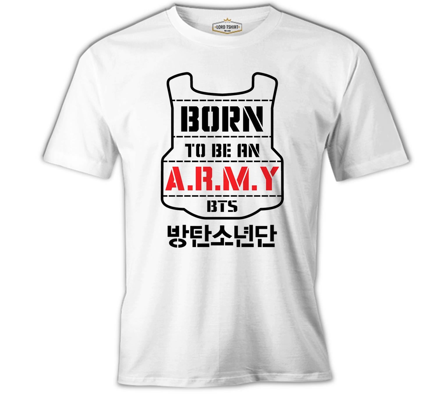 BTS - Born to be an Army Beyaz Erkek Tshirt