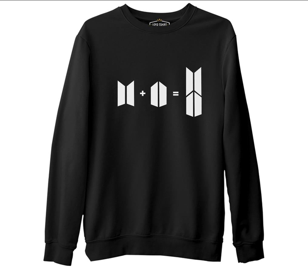 BTS -  Bts + Army  Siyah Erkek Kalın Sweatshirt