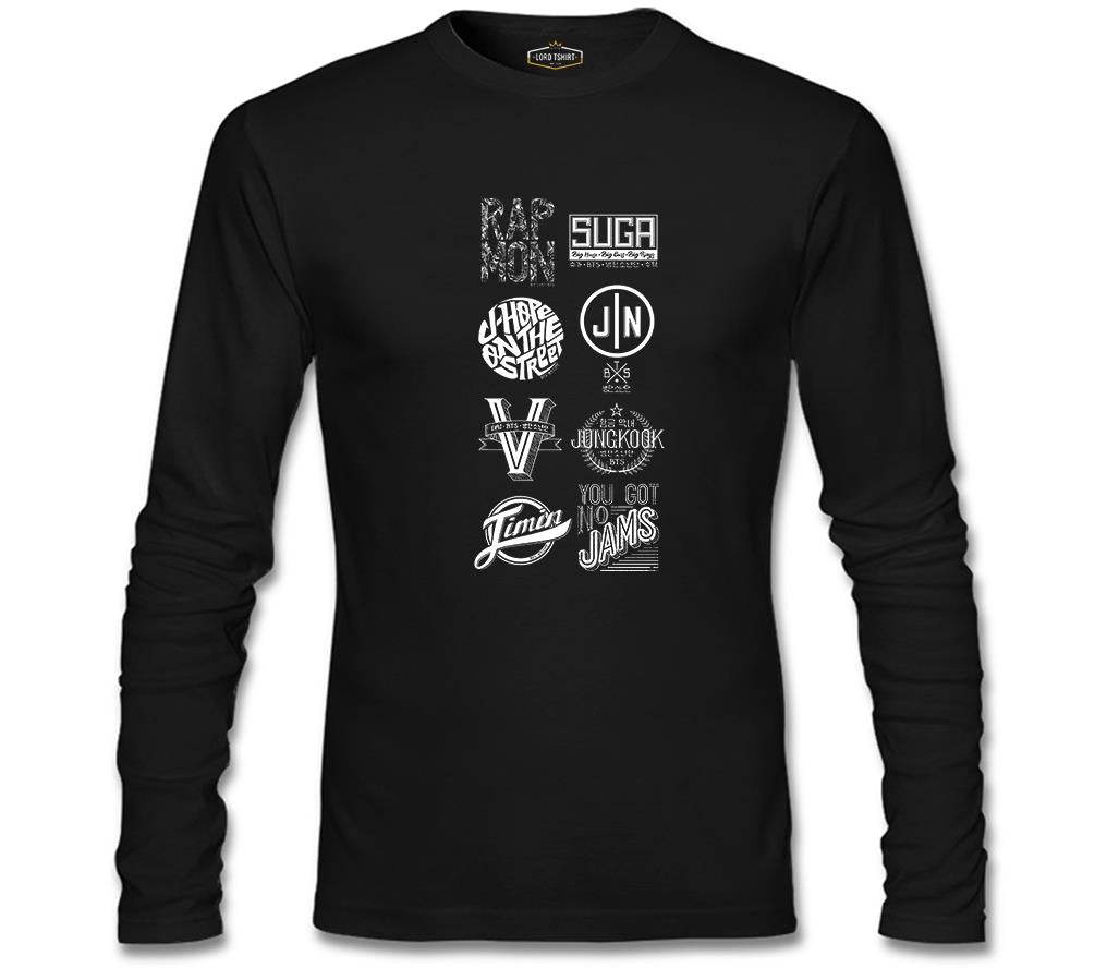 BTS - İmza Logo Siyah Erkek Sweatshirt