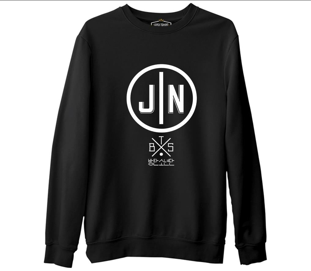 BTS -  Jin  Siyah Erkek Kalın Sweatshirt