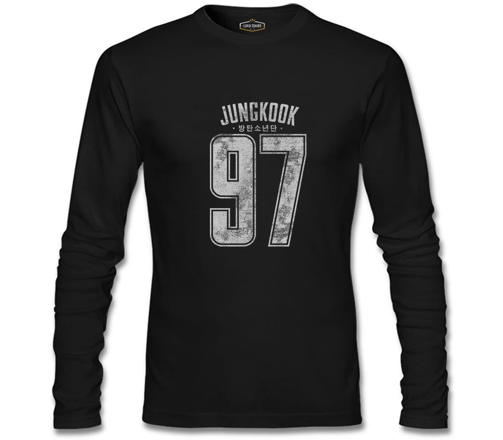 BTS -  Jungkook 97 Siyah Erkek Sweatshirt