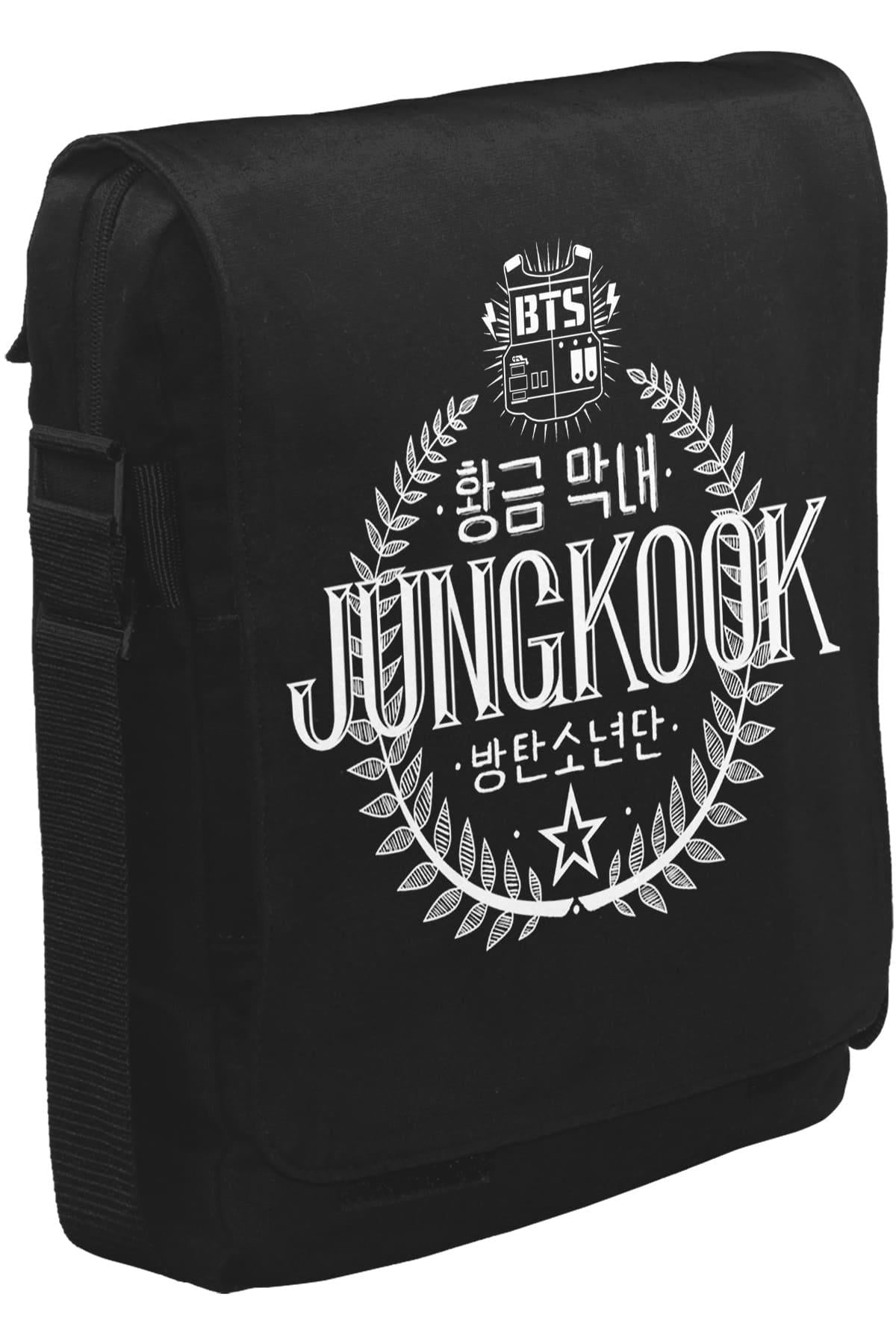 BTS -  Jungkook Unisex Siyah Postacı Çanta