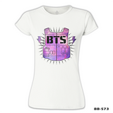 BTS - Logo 3 Beyaz Kadın Tshirt