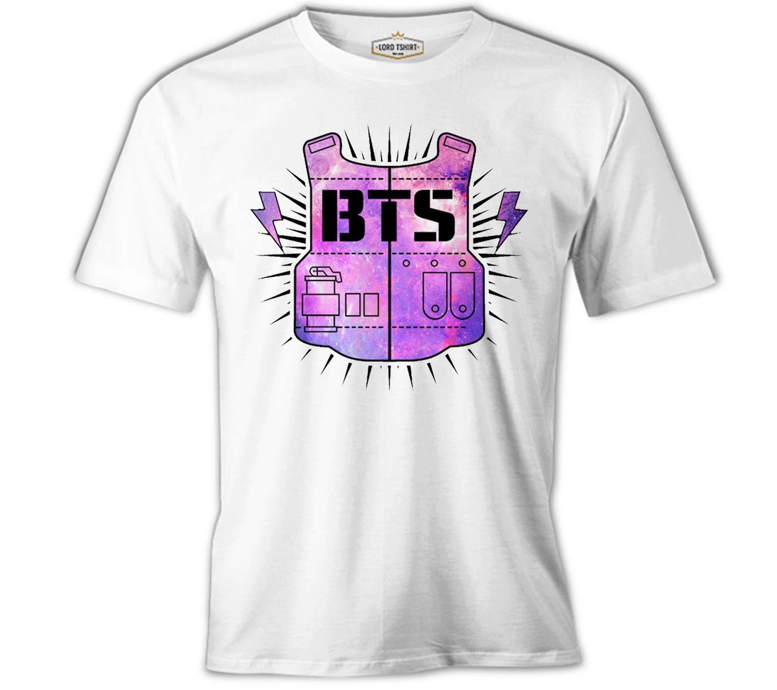 BTS - Logo 3 Beyaz Erkek Tshirt