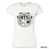 BTS - Logo Beyaz Kadın Tshirt